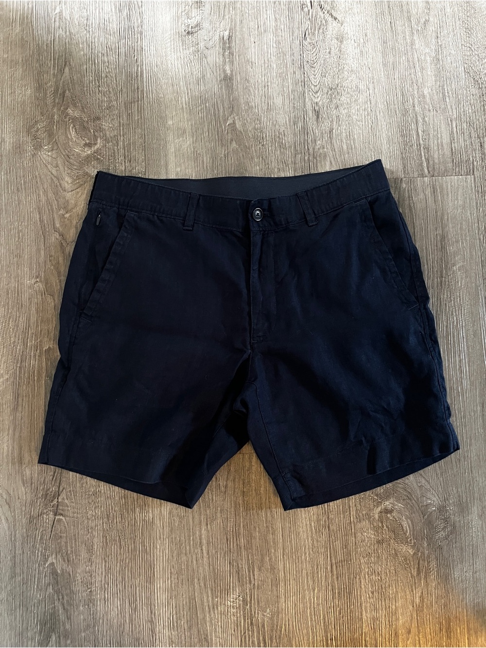 Men’s Quince 100% European Linen Trouser Shorts - 7" Small Navy Blue